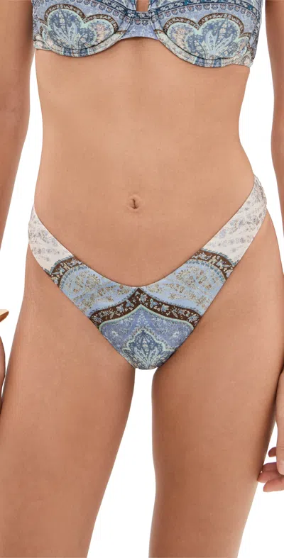 Zimmermann Wanderlust Scoop Bottoms Tapestry Blue Multi