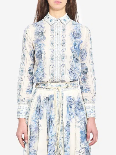 Zimmermann Wanderlust Shirt In Blue