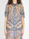 Zimmermann Wanderlust Multicolor Shirt With Classic Collar And All-over Print In Silk Woman In Multi