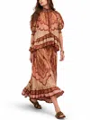 Zimmermann Tapestry-print Burgundy Silk Habotai Wanderlust Blouse In Multi