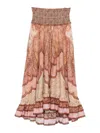 Zimmermann Wanderlust Patterned Silk Maxi Skirt In Red