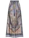 Zimmermann Wanderlust Multicolor Pants With Elastic Drawstring Waist And All-.over Print In Silk Woman In Multi