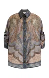 Zimmermann Wanderlust Silk Shirt In Multi