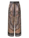 Zimmermann Wanderlust Multicolor Pants With Elastic Drawstring Waist And All-.over Print In Silk Woman In Multi