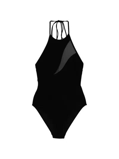 Zimmermann Wanderlust Spliced Mesh Swimsuit In Black