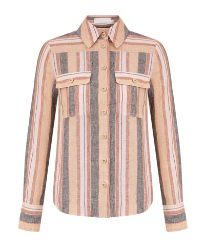 Zimmermann Wanderlust Stripe Shirt In Multi