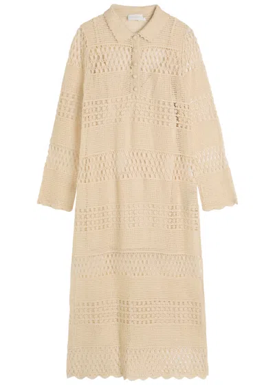 Zimmermann Wanderlust Sun Crochet Cotton-blend Midi Dress In Brown