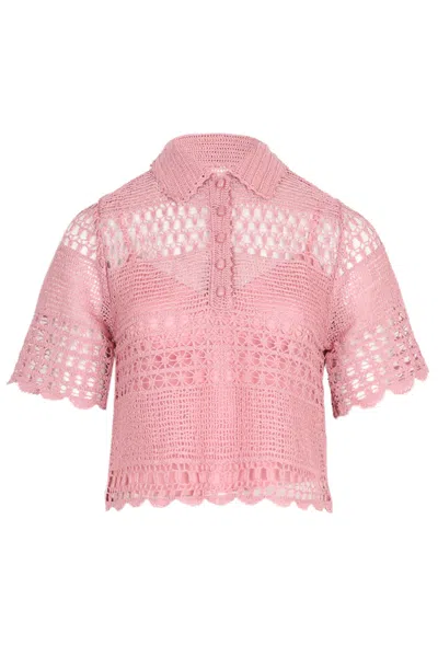 Zimmermann Wanderlust Sun Crocheted Cotton-blend Top In Brown