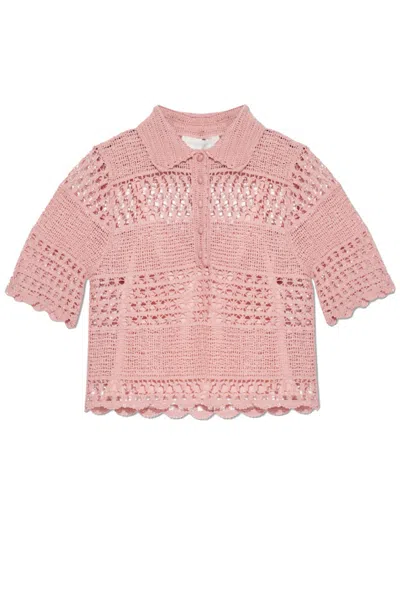 Zimmermann Wanderlust Sun Crocheted Cotton-blend Top In Brown