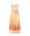 Zimmermann Wanderlust Corset Midi Dress In Coral Toile In Brown