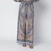 Zimmermann Wanderlust Paisley Relaxed Wide Leg Habutai Silk Drawstring Pants In Multi