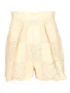 Zimmermann Wanderlust Crocheted Embroidered Cotton-blend Shorts In Neutral