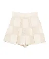 Zimmermann Wanderlust Crocheted Embroidered Cotton-blend Shorts In Gold
