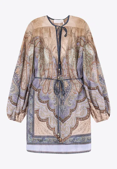 ZIMMERMANN WANDERLUST TUNIC SILK MINI DRESS