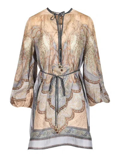 Zimmermann Wanderlust Tunic Swimwear Grey In Multi