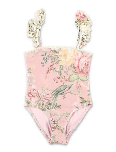Zimmermann Kids' Waverly Bandeau One Piece In Pink