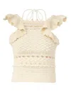 Zimmermann Waverly Crochet Halter In Cream White