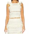 Zimmermann Womens Cream Waverly Ruffled Crochet Cotton Top In White
