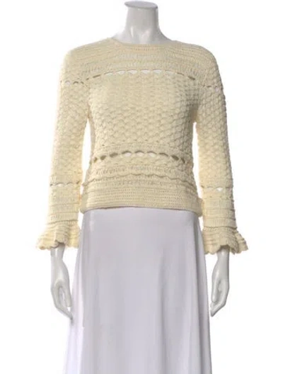 Pre-owned Zimmermann Waverly Crochet Sweater In Neutral