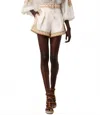 Zimmermann Waverly Embroidered Tuck Short In Cream/gold