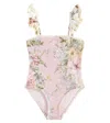 ZIMMERMANN WAVERLY FLORAL LACE-TRIMMED SWIMSUIT