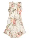 Zimmermann Waverly Floral-print Dress In Neutrals