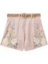 Zimmermann Waverly Tuck Short Pink Floral In Pink
