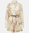 Zimmermann Waverly Short Printed Jumpsuit In White