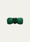 Zimmermann Waverly Flower Bandeau Bra Bikinis Green In Emerald