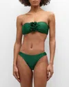 Zimmermann Waverly Flower Bandeau Bra Bikinis Green In Emerald