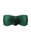 Zimmermann Waverly Flower Bandeau Bra Bikinis Green In Green