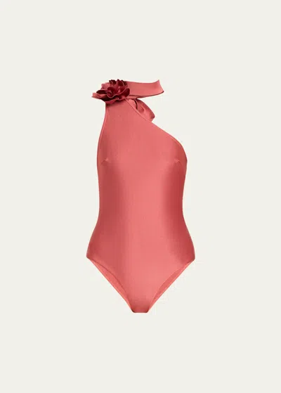 Zimmermann Women's Waverly One-shoulder One-piece Swimsuit In Musk