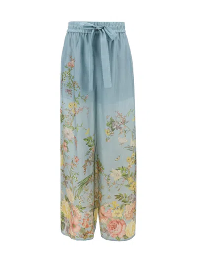 Zimmermann Waverly Relaxed Pants In Blue