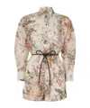 Zimmermann Waverly Short Printed Jumpsuit In Nude
