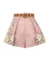 Zimmermann Waverly Tuck Short Pink Floral In Pink