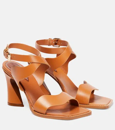 Zimmermann Wavy 85 Leather Sandals In Tan