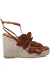 Zimmermann Powder Silk Sandals In Brown