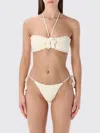 Zimmermann Awaken Embellished Crocheted Cotton Halterneck Bikini In White