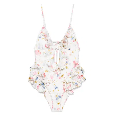 Zimmermann Lucky Waterfall Frill One Piece In Multi