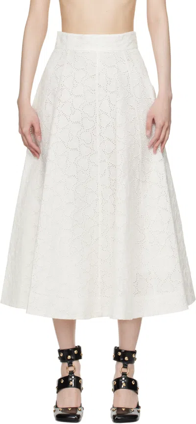 Zimmermann Women's Wylie Knitted Midi Skirt In White