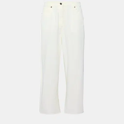 Pre-owned Zimmermann White Denim Wide Leg Jeans Size M (2)