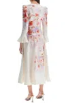 Zimmermann Flower Printed Crush Midi Dress In Linen