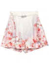 Zimmermann Crush Belted Floral-print Silk And Cotton-blend Twill Shorts In Neutrals