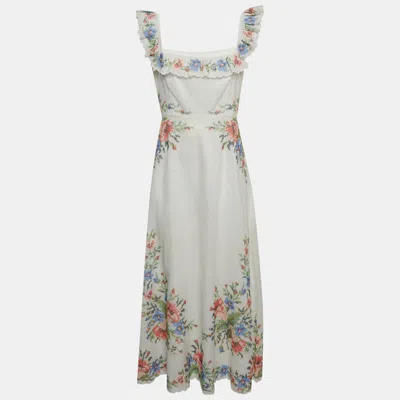 Zimmermann White Linen Cross Stitch Off Shoulder Dress