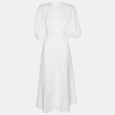 Pre-owned Zimmermann White Linen Maxi Dress M