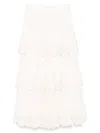 Zimmermann Lucky Embroidered Midi Skirt In White
