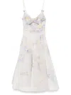 Zimmermann White Midi Dress With Heart-shaped Neckline In Multi