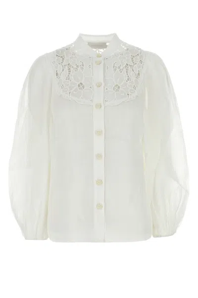 Zimmermann White Ramie Golden Blouse