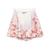 Zimmermann Crush Belted Floral-print Silk And Cotton-blend Twill Shorts