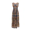 Zimmermann Womens Dark Blue Paisley Mahon Printed Silk Maxi Dress In Multi